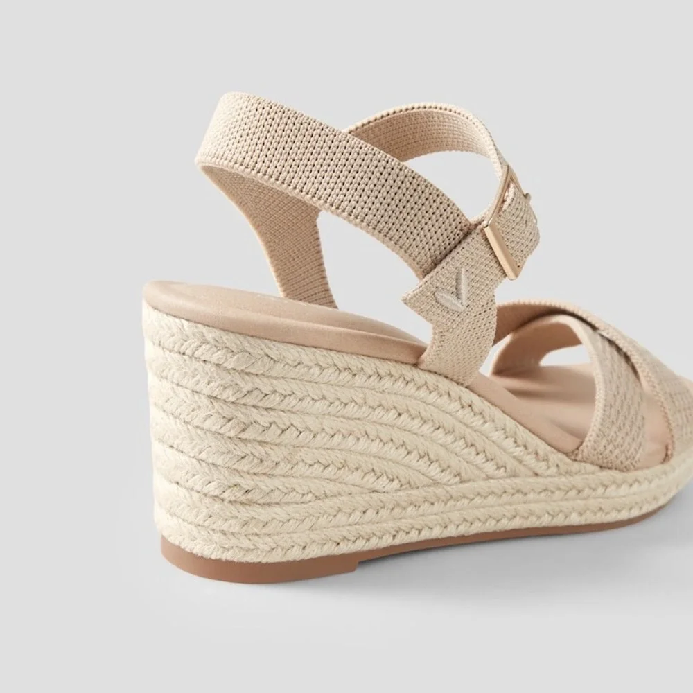 Vivaia Wedge Sandals Espadrille Ankle Strap Casual Summer Sandal Size 9.5 EUR 41
